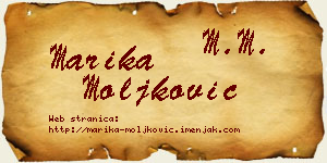 Marika Moljković vizit kartica